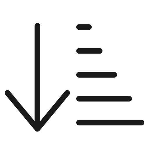 Number asc icon, solid style, from Innowatio Font