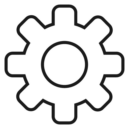 Settings icon, solid style, from Innowatio Font