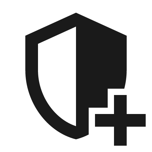 Add shield half icon, solid style, from Siemens Industrial Experience Icons