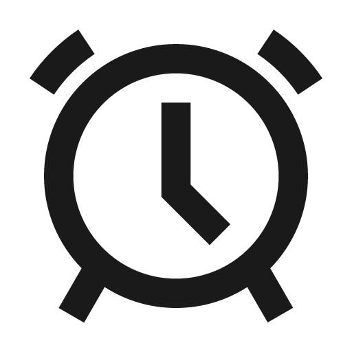 Alarm clock icon, solid style, from Siemens Industrial Experience Icons