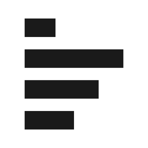 Barchart horizontal icon, solid style, from Siemens Industrial Experience Icons