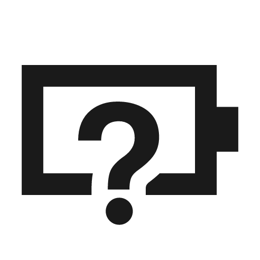 Battery empty question icon, solid style, from Siemens Industrial Experience Icons