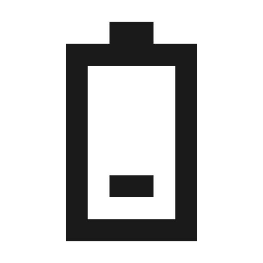 Battery upright low icon, solid style, from Siemens Industrial Experience Icons