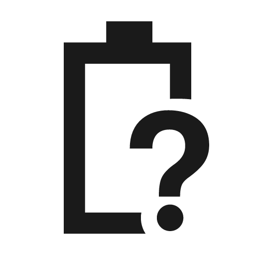 Battery upright question icon, solid style, from Siemens Industrial Experience Icons