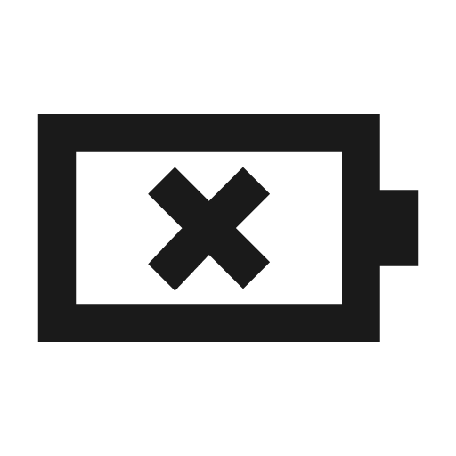 Battery xmark icon, solid style, from Siemens Industrial Experience Icons