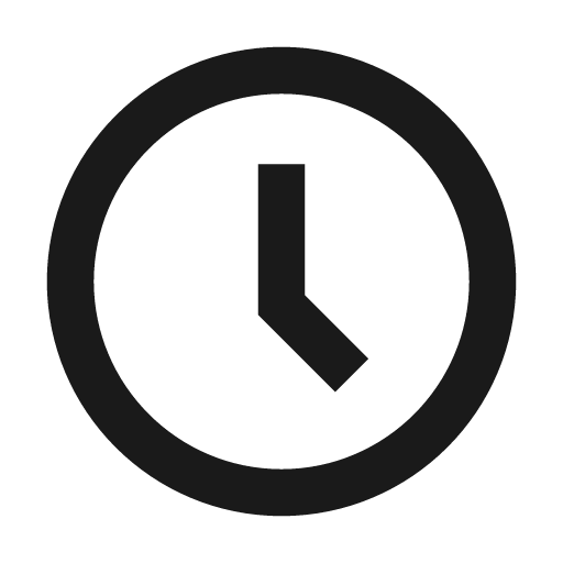 Clock icon, solid style, from Siemens Industrial Experience Icons