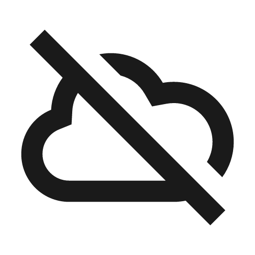 Cloud cancelled icon, solid style, from Siemens Industrial Experience Icons