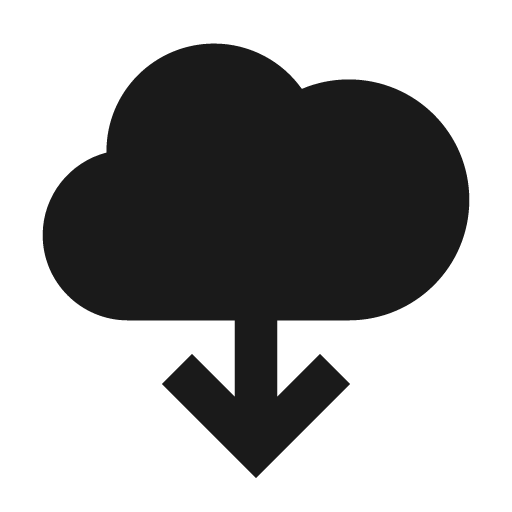 Cloud download filled icon, filled style, from Siemens Industrial Experience Icons