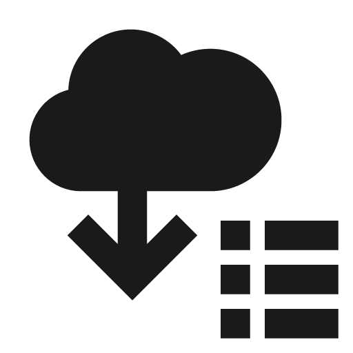 Cloud download list filled icon, filled style, from Siemens Industrial Experience Icons