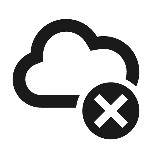 Cloud fail icon, solid style, from Siemens Industrial Experience Icons