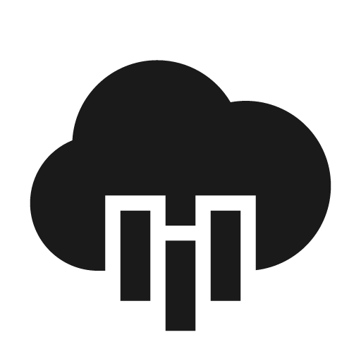 Cloud rain filled icon, filled style, from Siemens Industrial Experience Icons