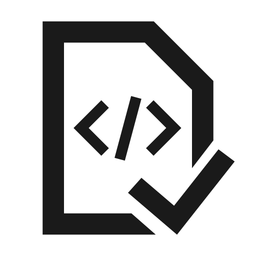 Code document check icon, solid style, from Siemens Industrial Experience Icons