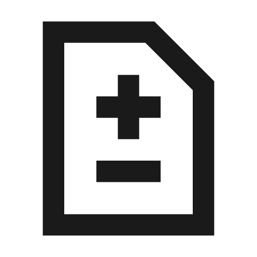 Document plus minus icon, solid style, from Siemens Industrial Experience Icons
