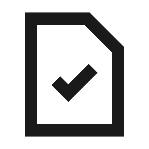 Document success icon, solid style, from Siemens Industrial Experience Icons