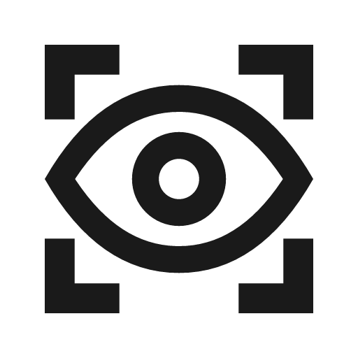 Eye focus icon, solid style, from Siemens Industrial Experience Icons