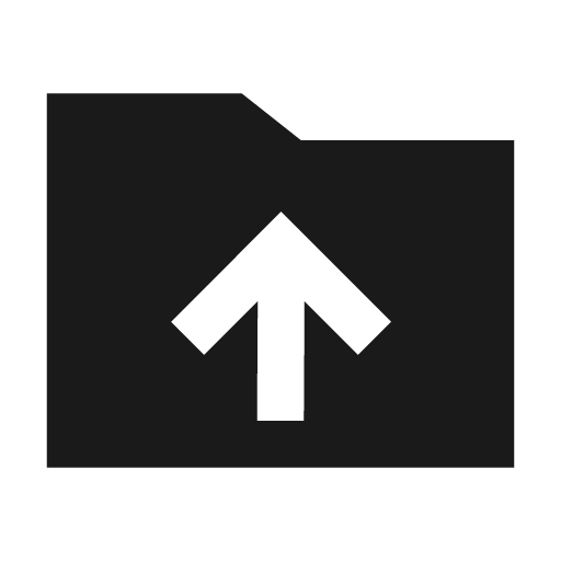 Folder up filled icon, filled style, from Siemens Industrial Experience Icons