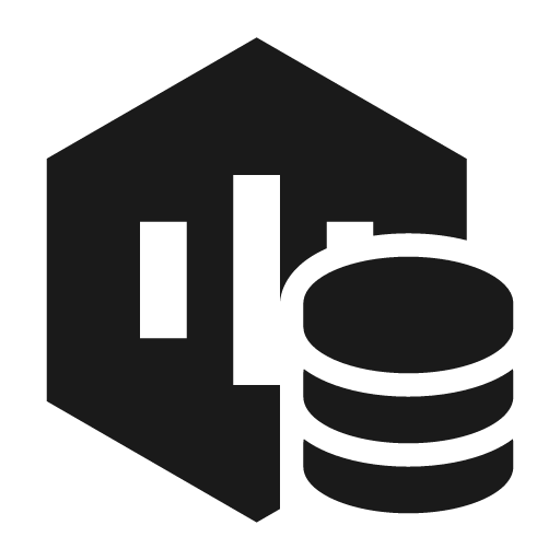 Hexagon vertical bars database filled icon, filled style, from Siemens Industrial Experience Icons