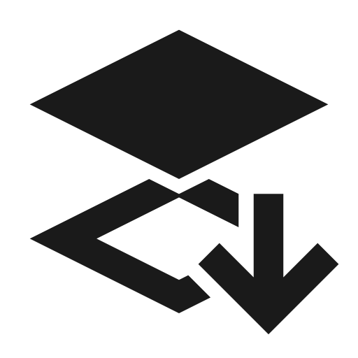 Move layer down icon, solid style, from Siemens Industrial Experience Icons