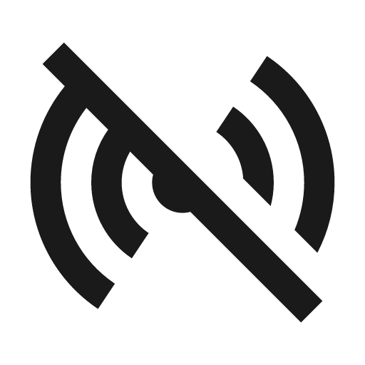 Radio waves off icon, solid style, from Siemens Industrial Experience Icons