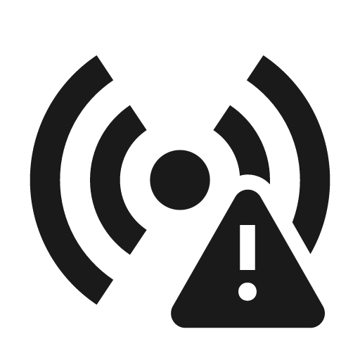 Radio waves warning icon, solid style, from Siemens Industrial Experience Icons