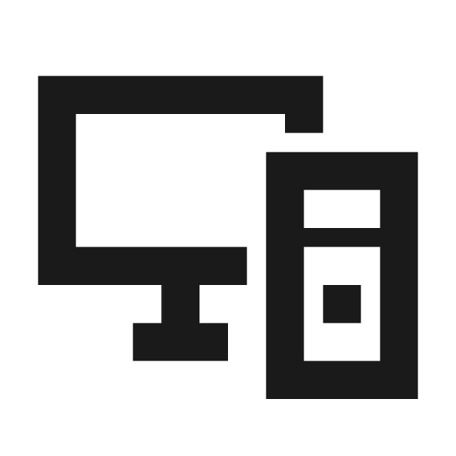 Screen pc tower icon, solid style, from Siemens Industrial Experience Icons