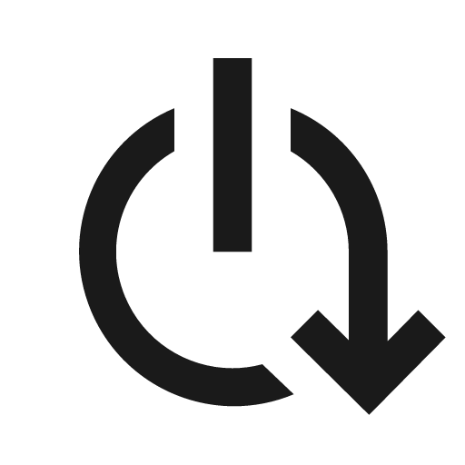 Shutdown icon, solid style, from Siemens Industrial Experience Icons