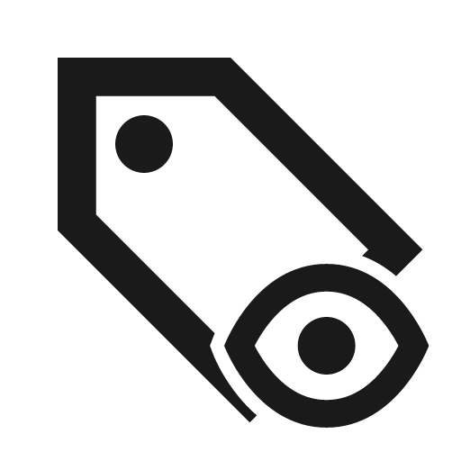 Tag eye icon, solid style, from Siemens Industrial Experience Icons