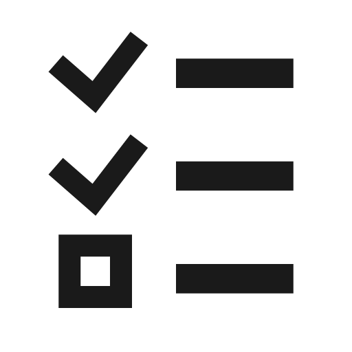 Tasks done icon, solid style, from Siemens Industrial Experience Icons