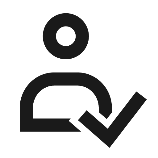User check icon, solid style, from Siemens Industrial Experience Icons