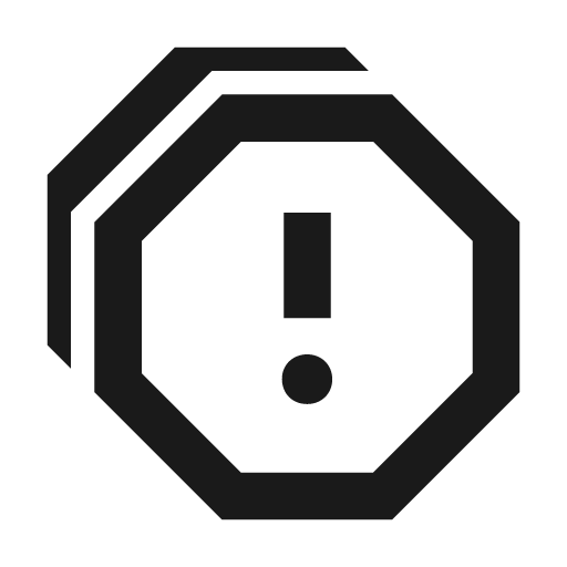 Warning octagon multiple icon, solid style, from Siemens Industrial Experience Icons