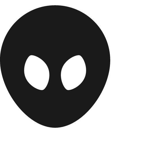 Alien f icon, solid style, from Jam Icons