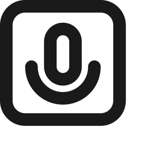 Mic square icon, solid style, from Jam Icons