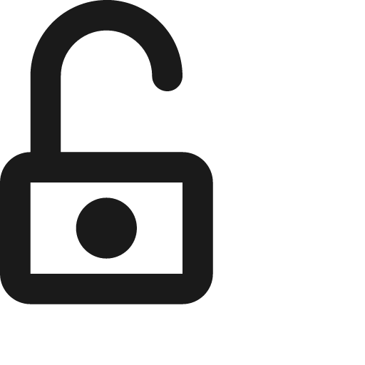 Padlock open icon, solid style, from Jam Icons