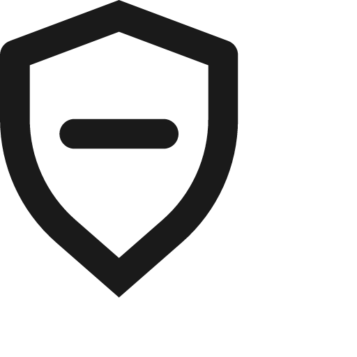 Shield minus icon, solid style, from Jam Icons