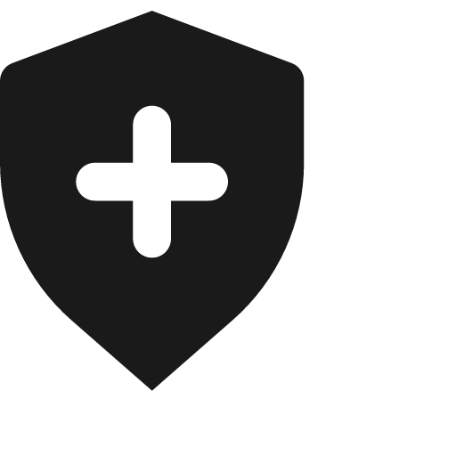 Shield plus f icon, solid style, from Jam Icons
