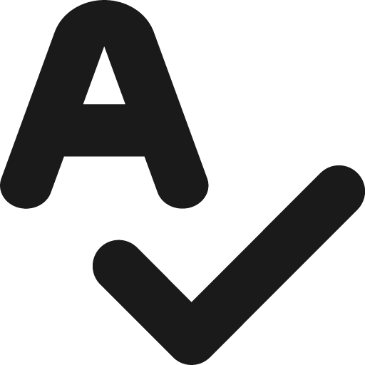 Spell check icon, solid style, from Jam Icons