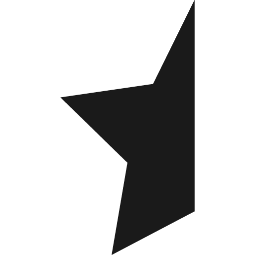 Star half f icon, solid style, from Jam Icons