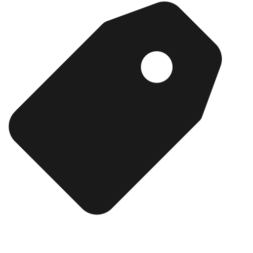 Tag f icon, solid style, from Jam Icons