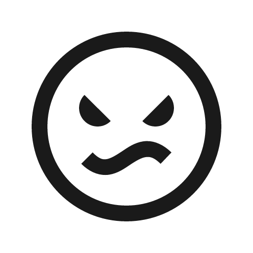 Angry icon, solid style, from Line Awesome