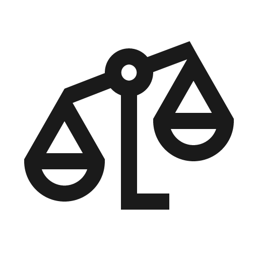Balance scale left icon, solid style, from Line Awesome