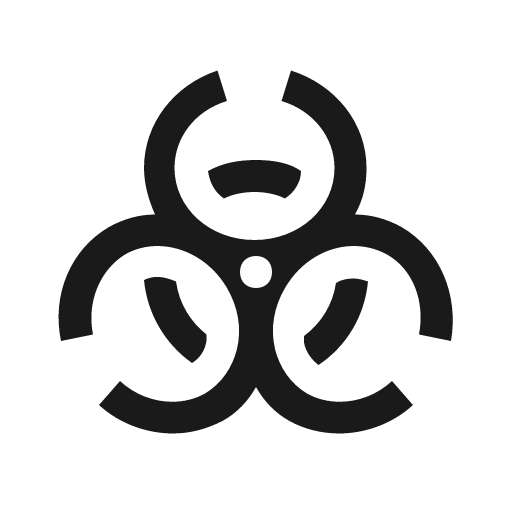 Biohazard icon, solid style, from Line Awesome