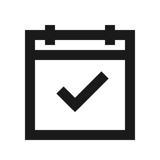 Calendar check solid icon, filled style, from Line Awesome