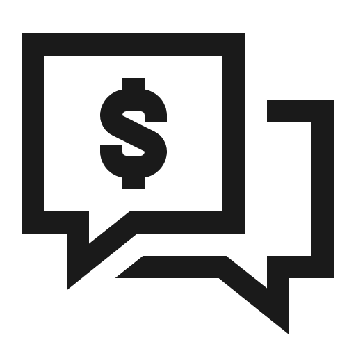 Comments dollar icon, solid style, from Line Awesome