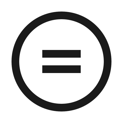 Creative commons nd icon, solid style, from Line Awesome