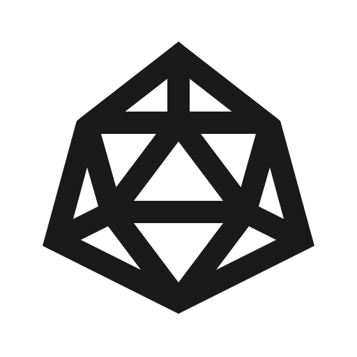 Dice d20 icon, solid style, from Line Awesome