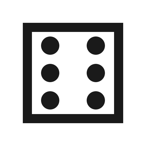 Dice six icon, solid style, from Line Awesome