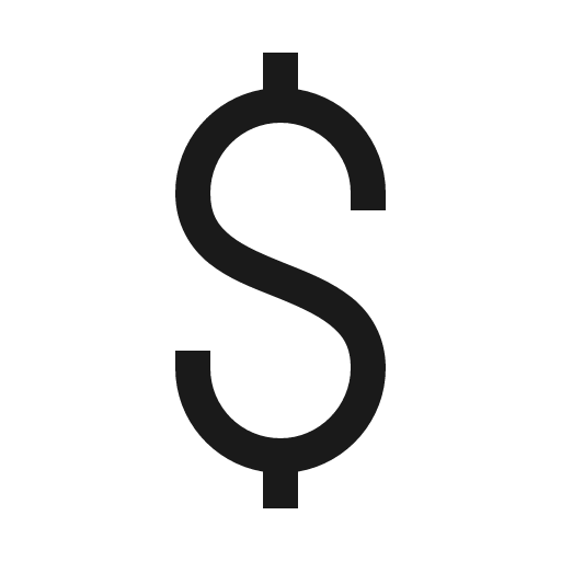 Dollar sign icon, solid style, from Line Awesome