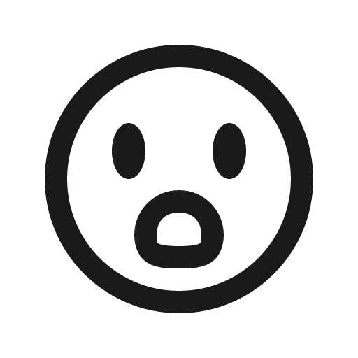Frown open icon, solid style, from Line Awesome