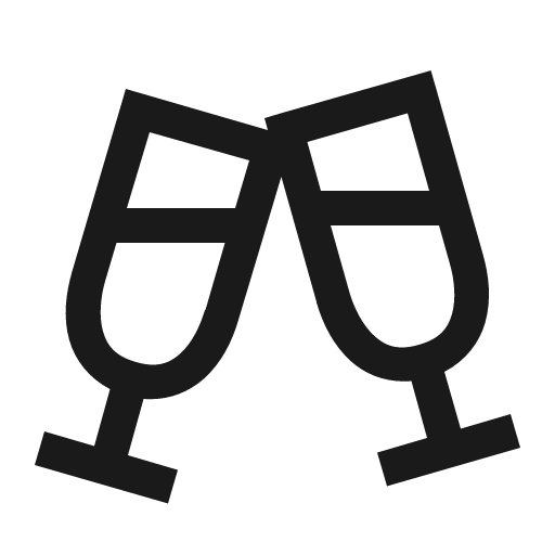 Glass cheers icon, solid style, from Line Awesome