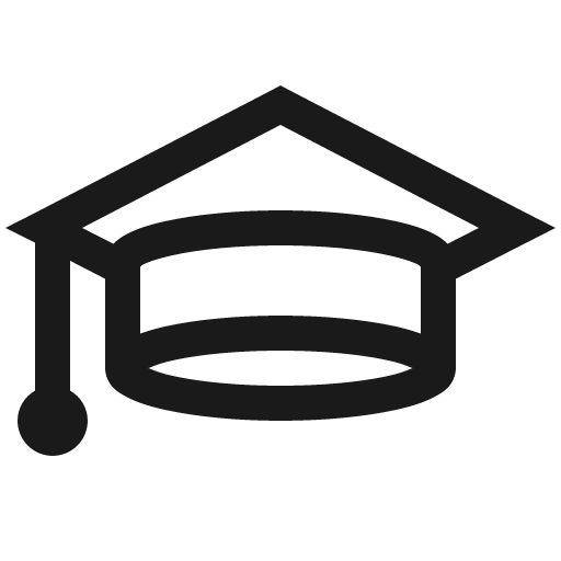 Graduation cap icon, solid style, from Line Awesome